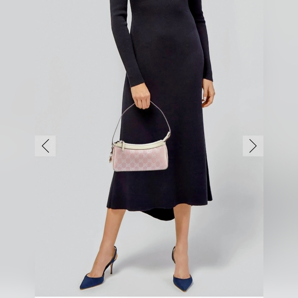 Gucci Monogram  Pochette Pink and Cream Shoulder Bag - Picture 10 of 15